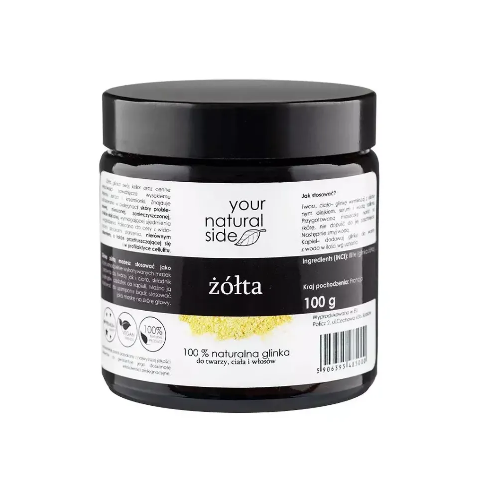 100% Naturalna GLINKA ŻÓŁTA illite 100g