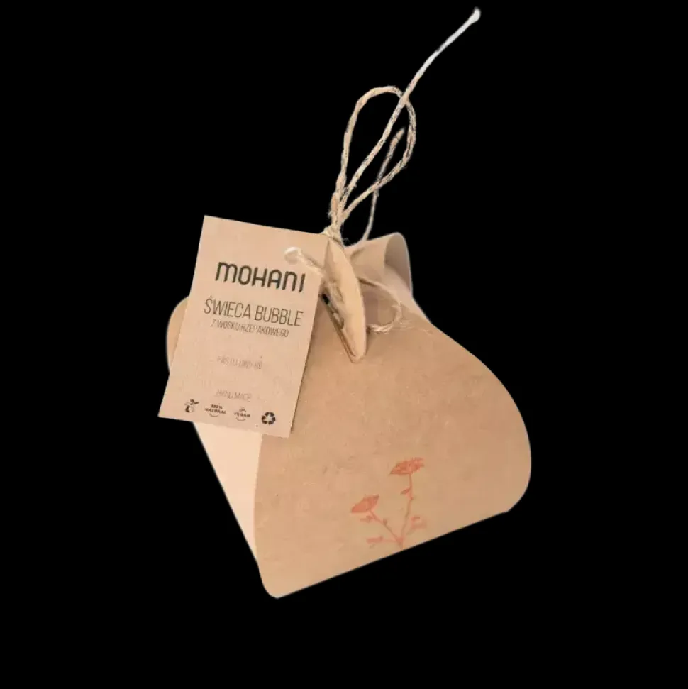 100% Naturalna świeca bubble z wosku rzepakowego - różowa, mała 35g