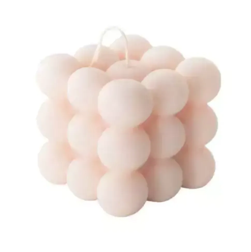 100% Naturalna świeca bubble z wosku rzepakowego - różowa, duża 150g