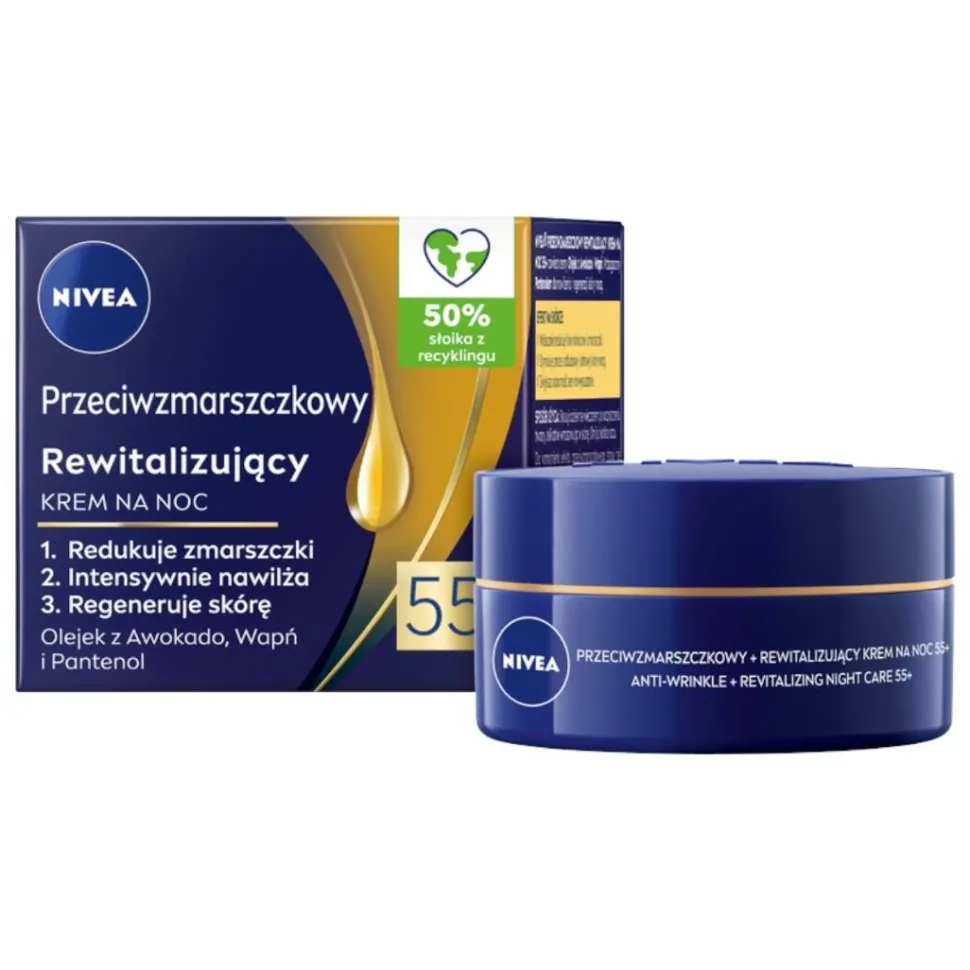 2 Pack Przeciwzmarszczkowy+ Rewitalizujący krem na dzień i krem na noc 55+ 2x50ml