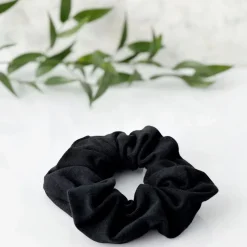 BAWEŁNIANA SCRUNCHIE czarna gumka do włosów