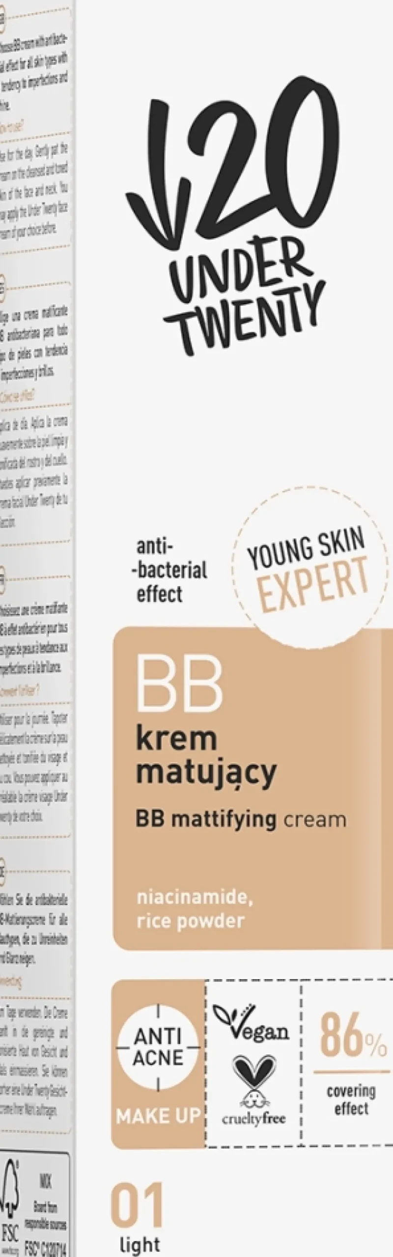 BB krem matujący 01 light, 60 ml