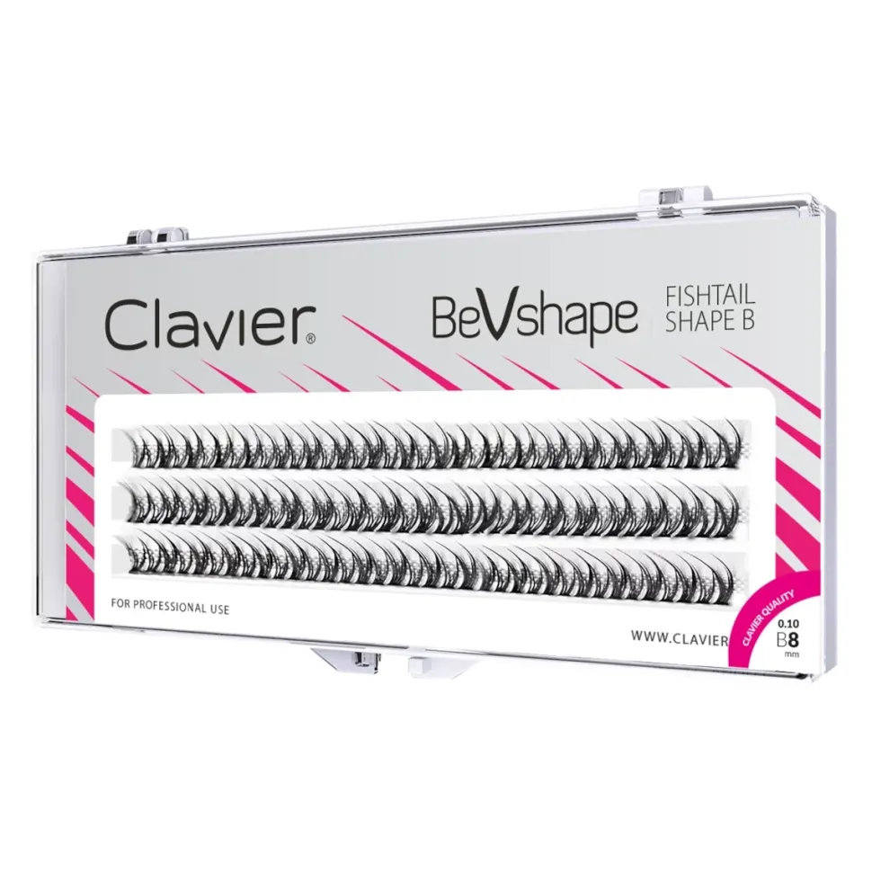 Clavier Kępki rzęs naturalne BeVshape – Fishtail Shape B 8mm