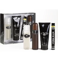 Cuba Black zestaw woda toaletowa spray 100ml + woda toaletowa spray 35ml + żel pod prysznic 200ml + woda po goleniu spray 100ml