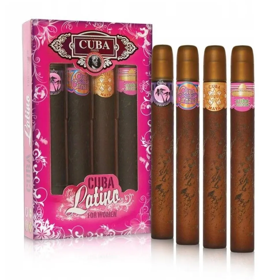 Cuba Latino zestaw Copacabana woda perfumowana spray 35ml + Carnaval woda perfumowana spray 35ml + Maya woda perfumowana spray 35ml + Cactus woda perfumowana spray 35ml