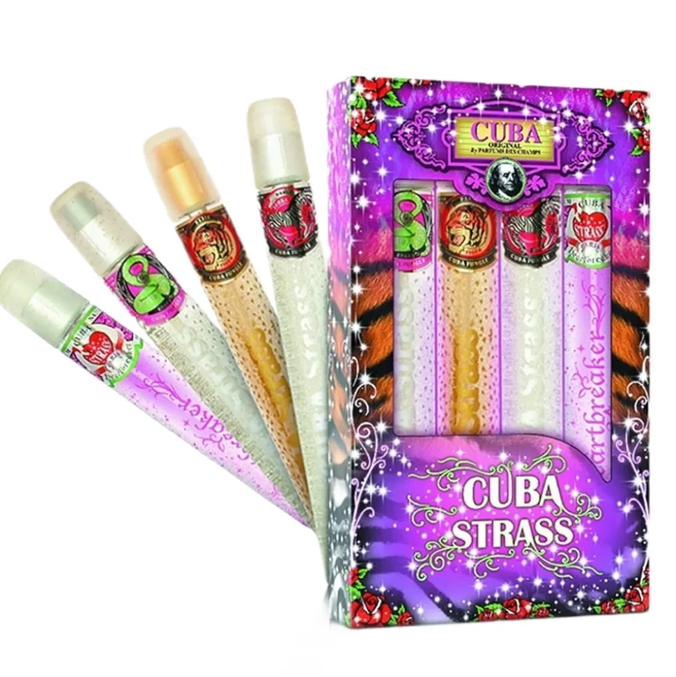 Cuba Strass zestaw Snake woda perfumowana spray 35ml + Tiger woda perfumowana spray 35ml + Zebra woda perfumowana spray 35ml + Heartbreaker woda perfumowana spray 35ml