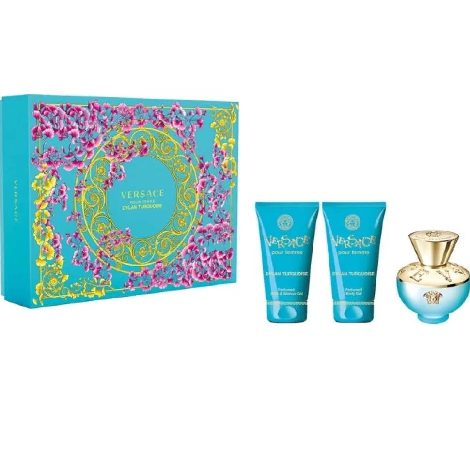 Dylan Turquoise Pour Femme zestaw woda toaletowa spray 50ml + żel pod prysznic 50ml + balsam do ciała 50ml