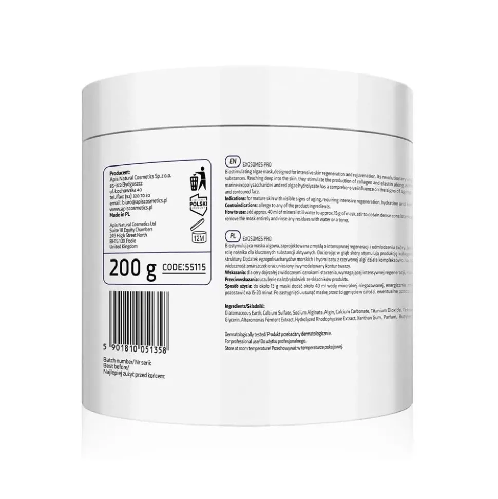 EXOSOMES PRO Biostymulująca maska algowa z roślinnymi egzosomami 200g