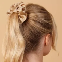 gumka do włosów Scrunchie jedwabna – złoty