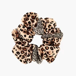 gumka do włosów Scrunchie jedwabna w cętki – leopard