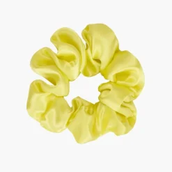 gumka do włosów Scrunchie jedwabna - neonowy żółty