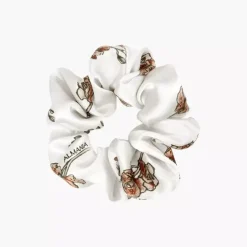gumka do włosów Scrunchie jedwabna – kwiaty Almania