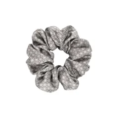 gumka do włosów Scrunchie jedwabna – srebrny łańcuszek