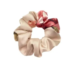 gumka do włosów Scrunchie jedwabna – peonie
