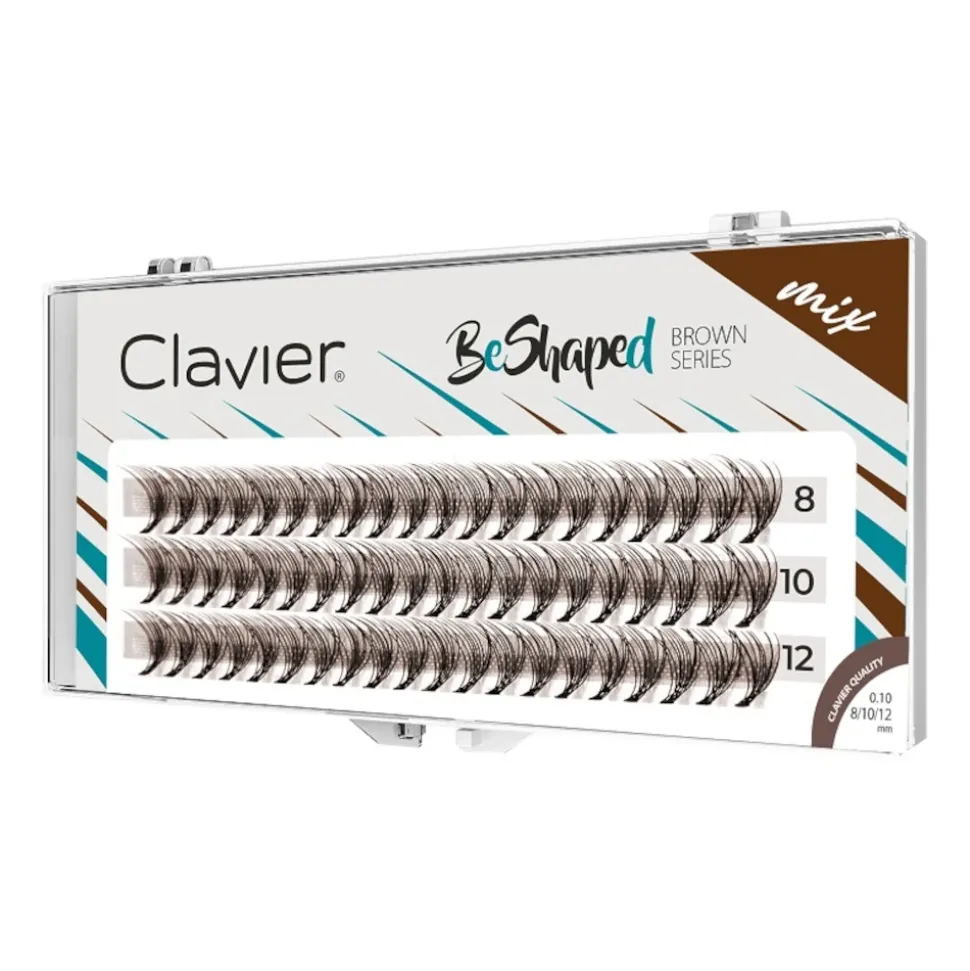 Kępki rzęs BeShaped Brown mix 8/10/12 mm, skręt B, 10D