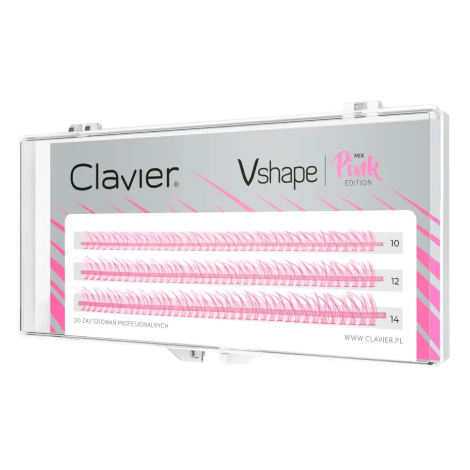 Kępki Rzęs Vshape Colour Edition – PINK, Mix 10,12,14 mm