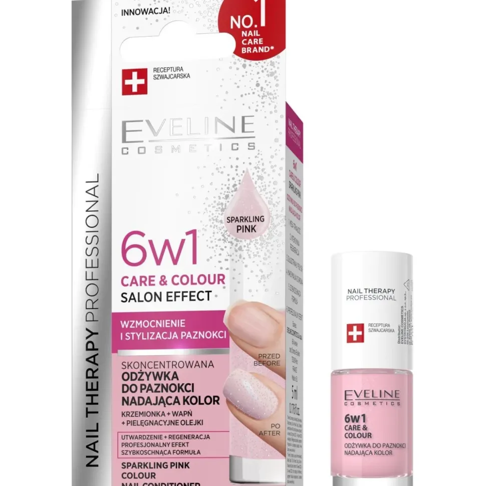 Nail Therapy Professional Skoncentrowana odżywka do paznokci nadająca kolor Shimmering Sparkling Pink 5ml