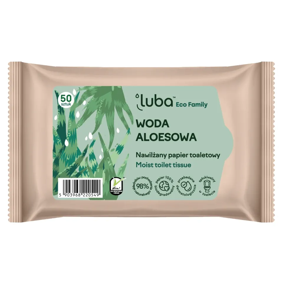 Papier toaletowy nawilżany Woda aloesowa 50 sztuk
