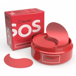 Płatki żelowe pod oczy Clavier SOS undereye SKIN, przeciwzmarszczkowa kuracja regenerująca, odbudowa i regeneracja, 60szt.