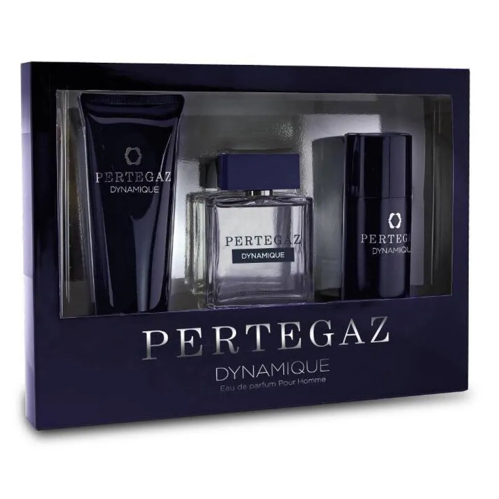 Pertegaz Dynamique Pour Homme zestaw woda perfumowana spray 100ml + żel pod prysznic 230ml + dezodorant 150ml