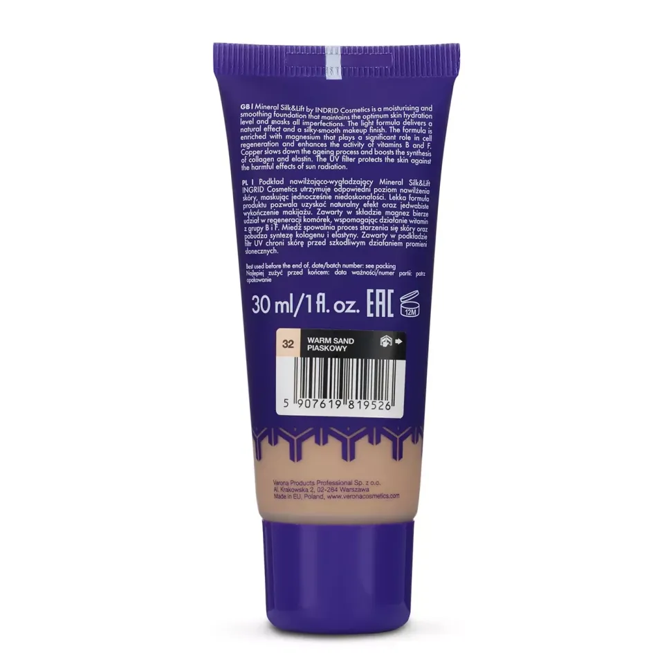 Podkład nawilżająco-wygładzający mineral silk & lift 032 - warm sand
