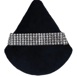 Puszek do pudru czarny z kryształkami