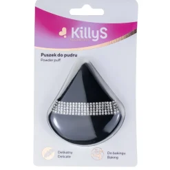 Puszek do pudru czarny z kryształkami