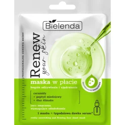 RENEW YOUR SKIN Odżywcza maska w płacie z ceramidami i śluzem ślimaka