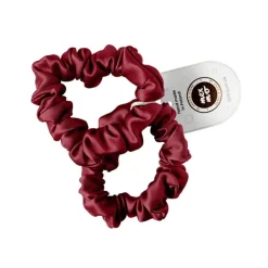 Scrunchie Medium Burgundy - Zestaw dwóch gumek jedwabnych