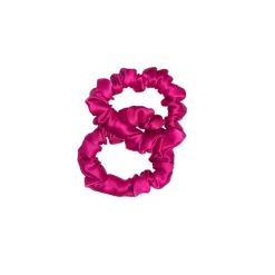 Scrunchie Medium Hot Pink - Zestaw dwóch gumek jedwabnych