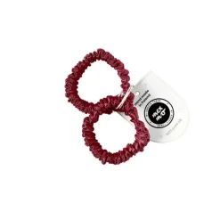 Scrunchie Mini Burgundy - Zestaw dwóch gumek jedwabnych
