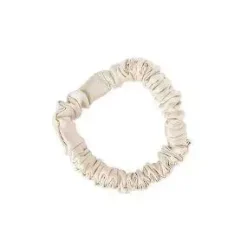 Scrunchie Small Light Beige - Zestaw dwóch gumek jedwabnych