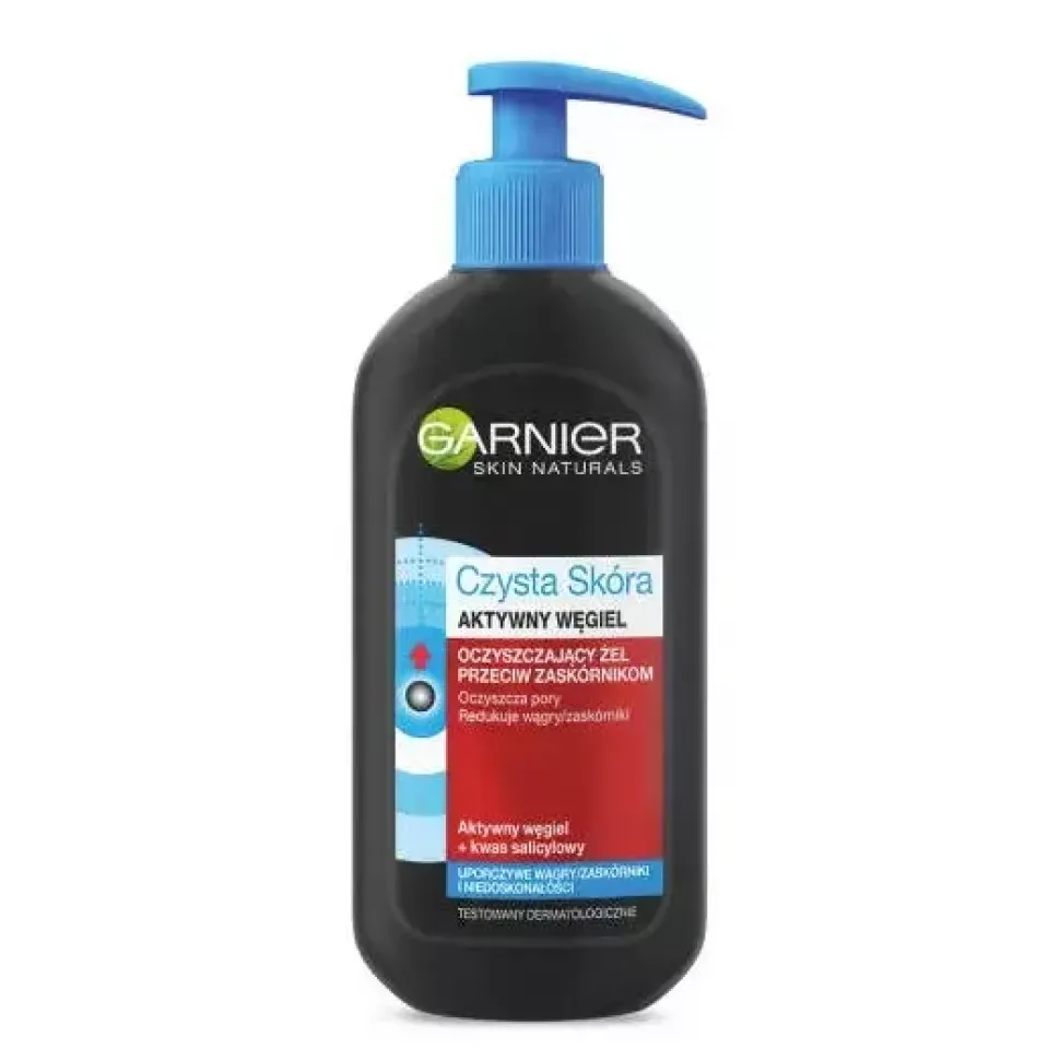 Skin Naturals Czysta Skóra żel do mycia twarzy Aktywny węgiel 200 ml