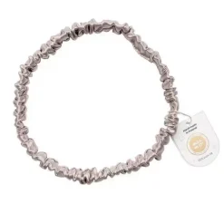 Szeroka jedwabna marszczona opaska - Taupe