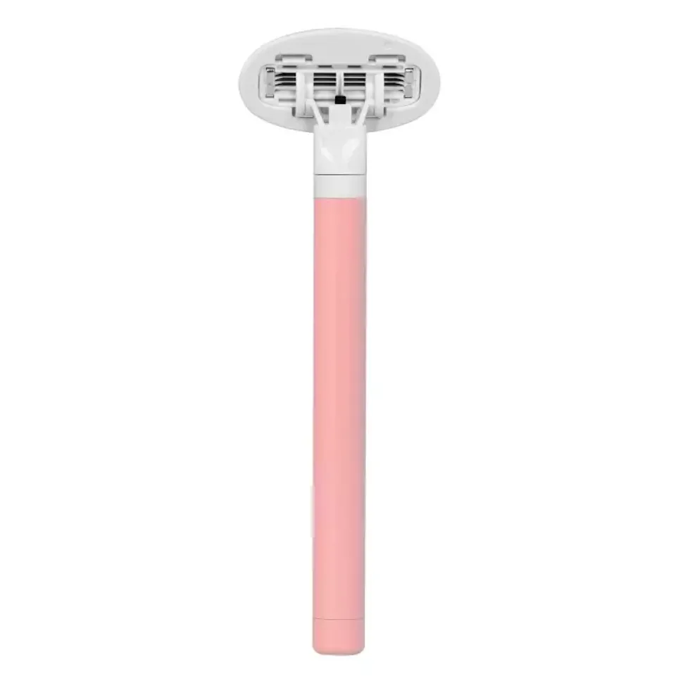 Wielorazowa maszynka do golenia z dwiema główkami do ciała - blush