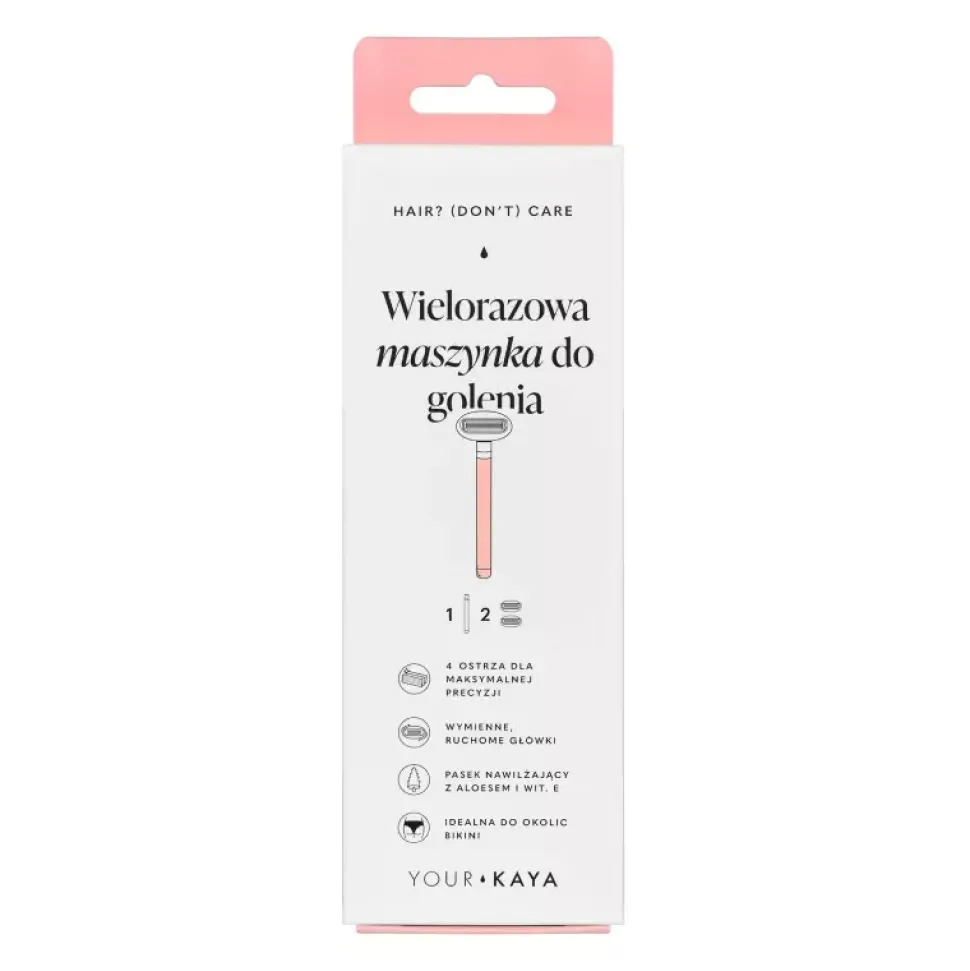 Wielorazowa maszynka do golenia z dwiema główkami do ciała - blush
