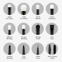 Zestaw 12 pędzli do makijażu T322 Essential Eye Brush Set
