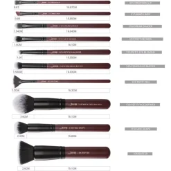 Zestaw 10 pędzli do makijażu T259 Plum Queen Luxury Set