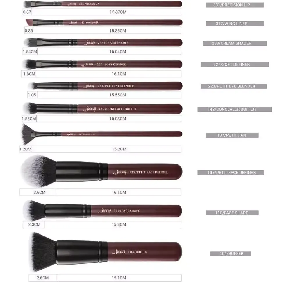 Zestaw 10 pędzli do makijażu T259 Plum Queen Luxury Set