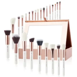 Zestaw 25 pędzli do makijażu T227 White/Rose gold + szkatułka