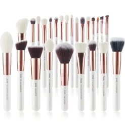 Zestaw 25 pędzli do makijażu T227 White/Rose gold + szkatułka