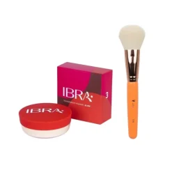 Zestaw Pędzel do pudru F09 + Ibra Sypki puder transparentny nr 3